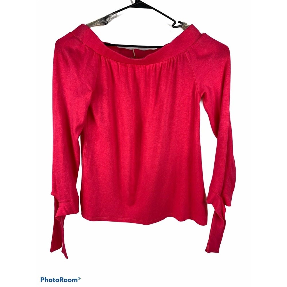 NWT‎ Jodifl Womens Large Pink Off The Shoulder Pink Long Sleeve Top